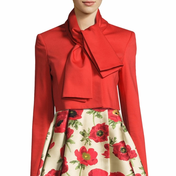 Alice + Olivia Jackets & Blazers - Alice + Olivia Adair Tie-Neck Cropped Jacket